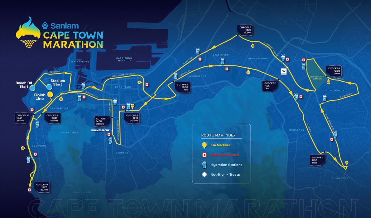 Cape Town Marathon course map and route