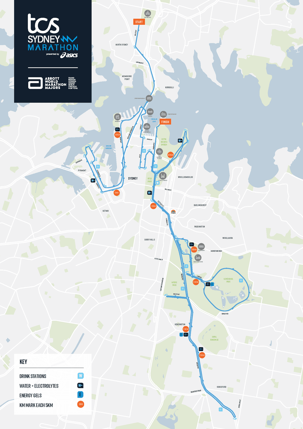 Sydney Marathon course map and route