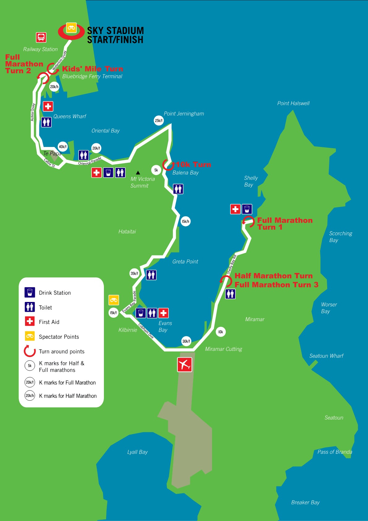 Wellington Marathon course map and route