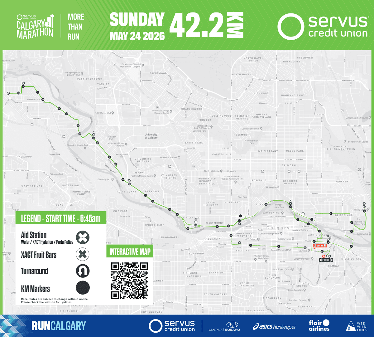 Calgary Marathon course map and route