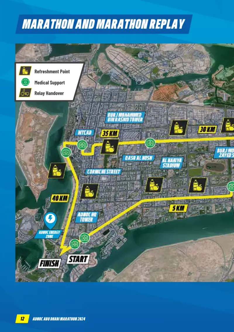 Abu Dhabi Marathon course map and route