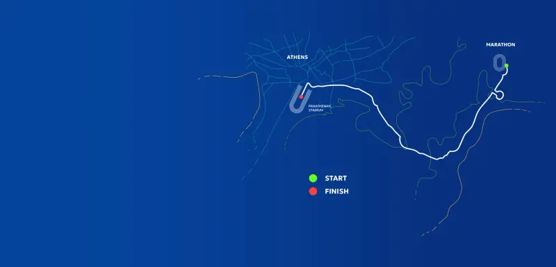 Athens Marathon course map and route