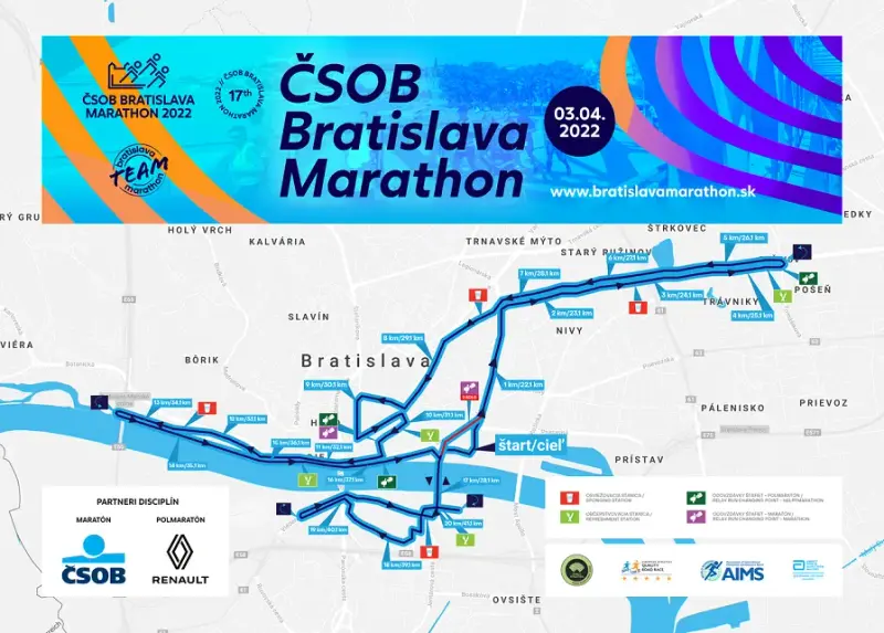 Bratislava Marathon course map and route