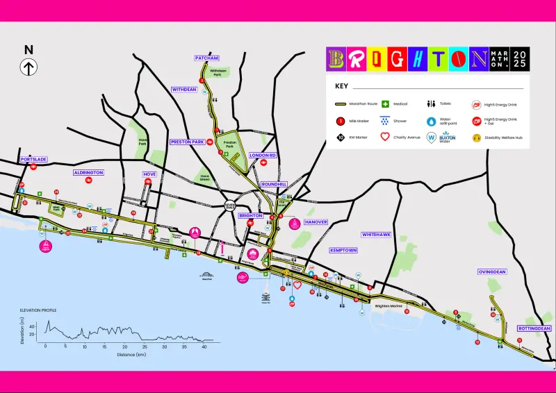 Brighton Marathon course map and route