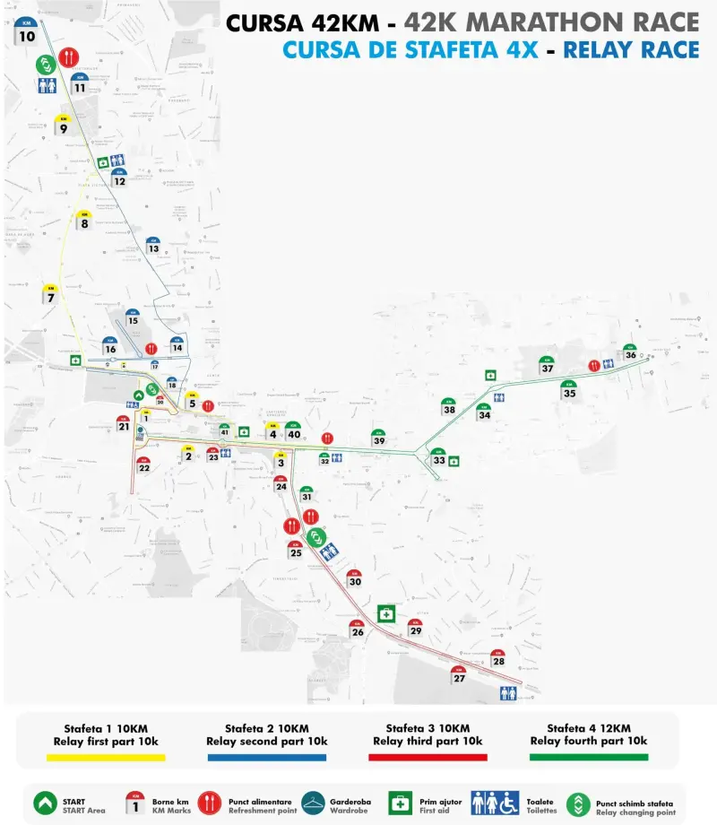 Bucharest Marathon course map and route