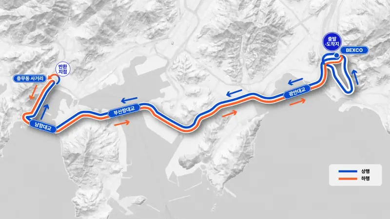 Busan Marathon course map and route