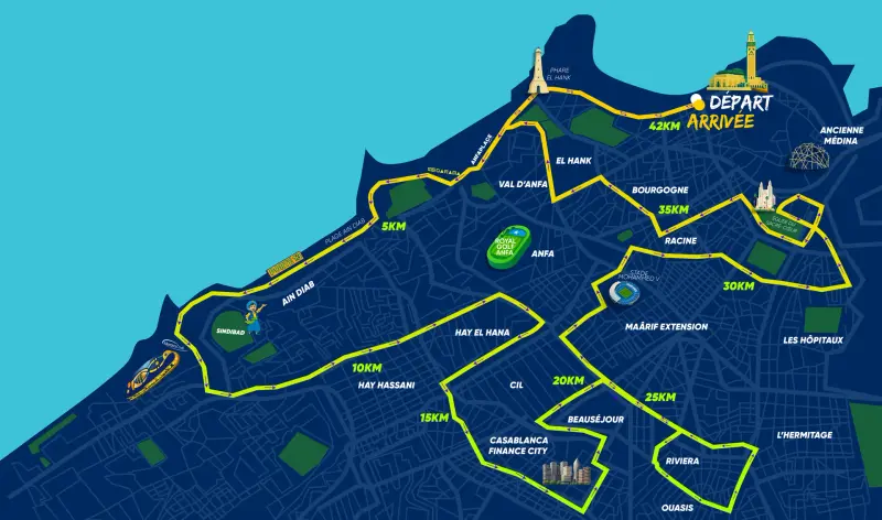 Casablanca Marathon course map and route
