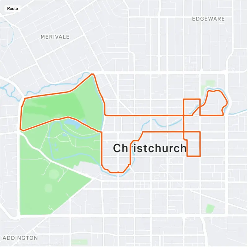 Christchurch Marathon course map and route