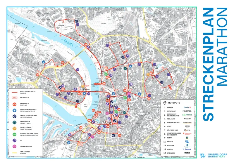 Düsseldorf Marathon course map and route