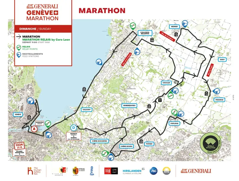 Geneva Marathon course map and route