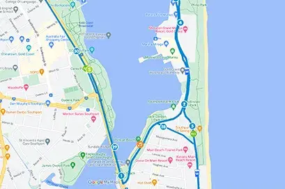 Gold Coast Marathon course map and route