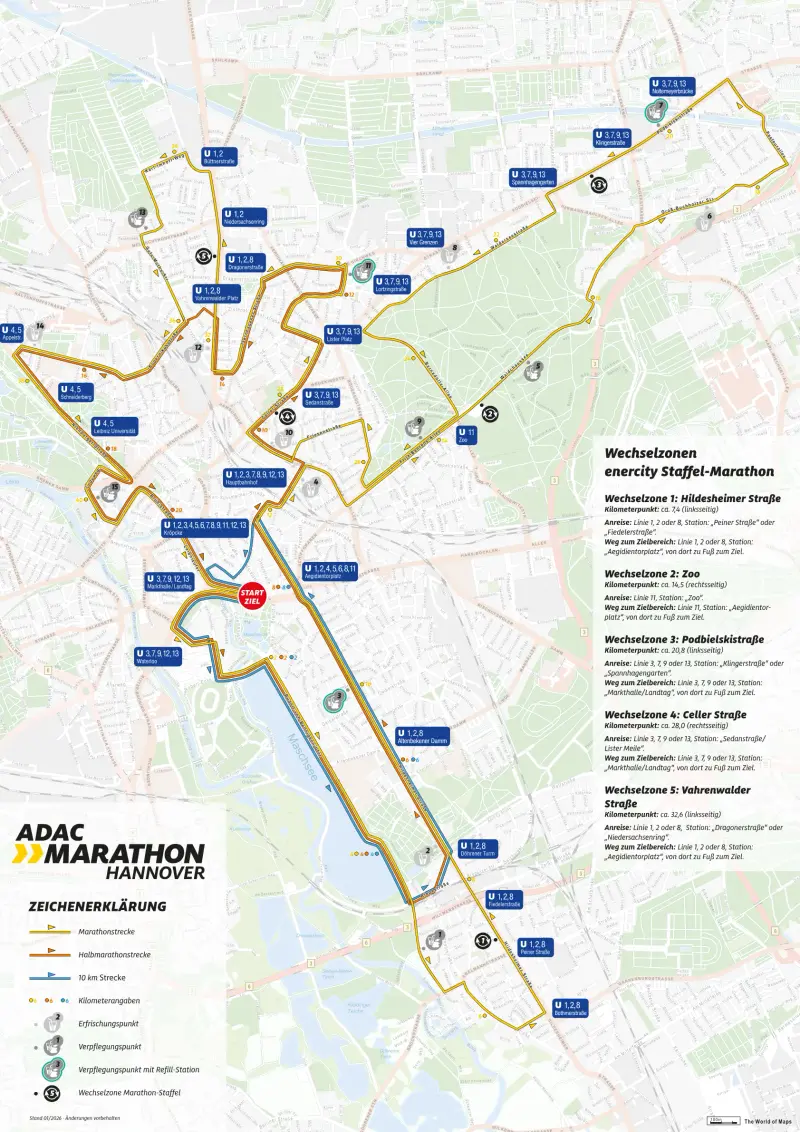 Hannover Marathon course map and route