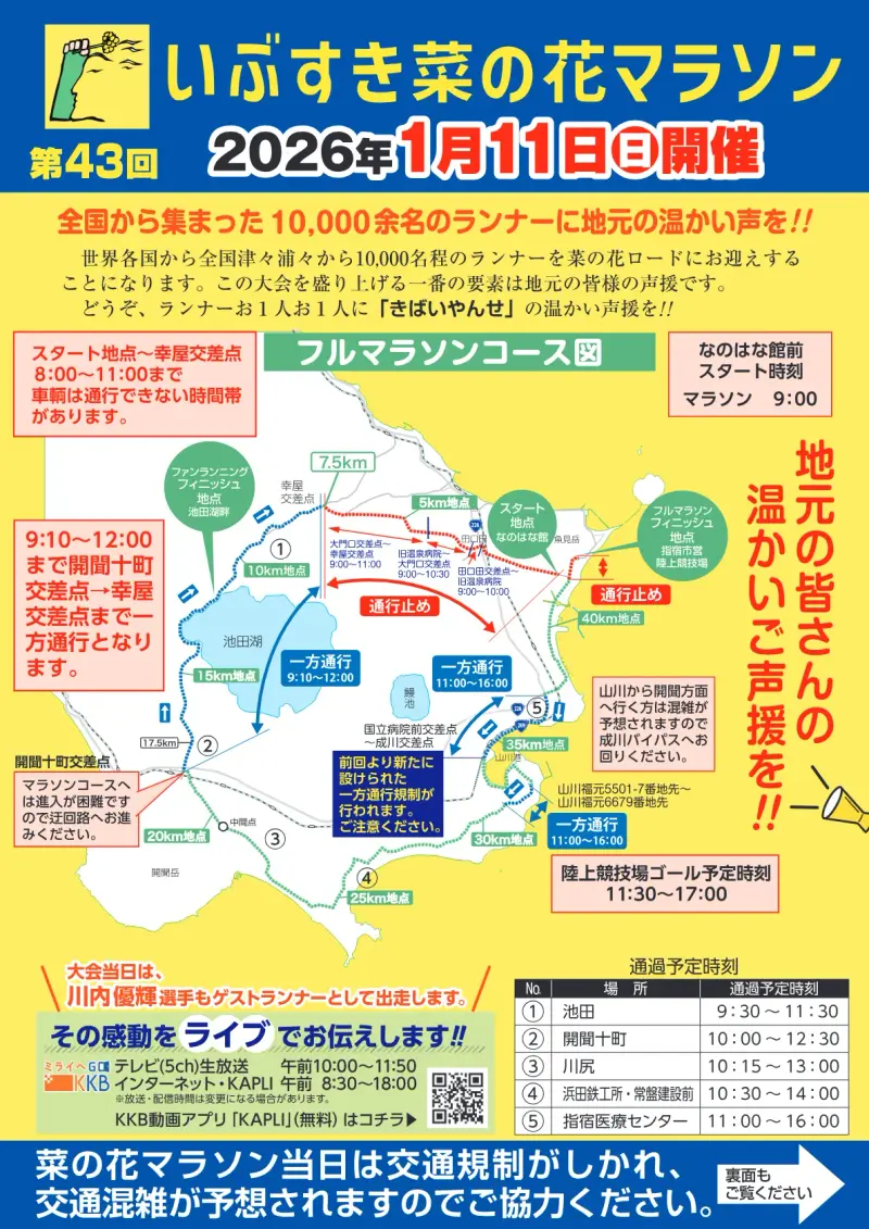 Ibusuki Marathon course map and route