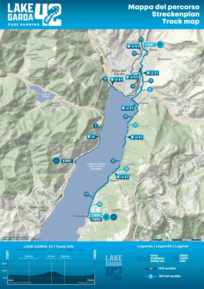 Lake Garda Marathon course map and route