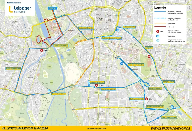 Leipzig Marathon course map and route