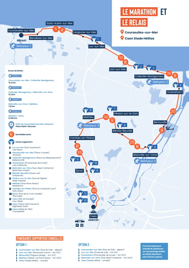 Marathon de Caen course map and route