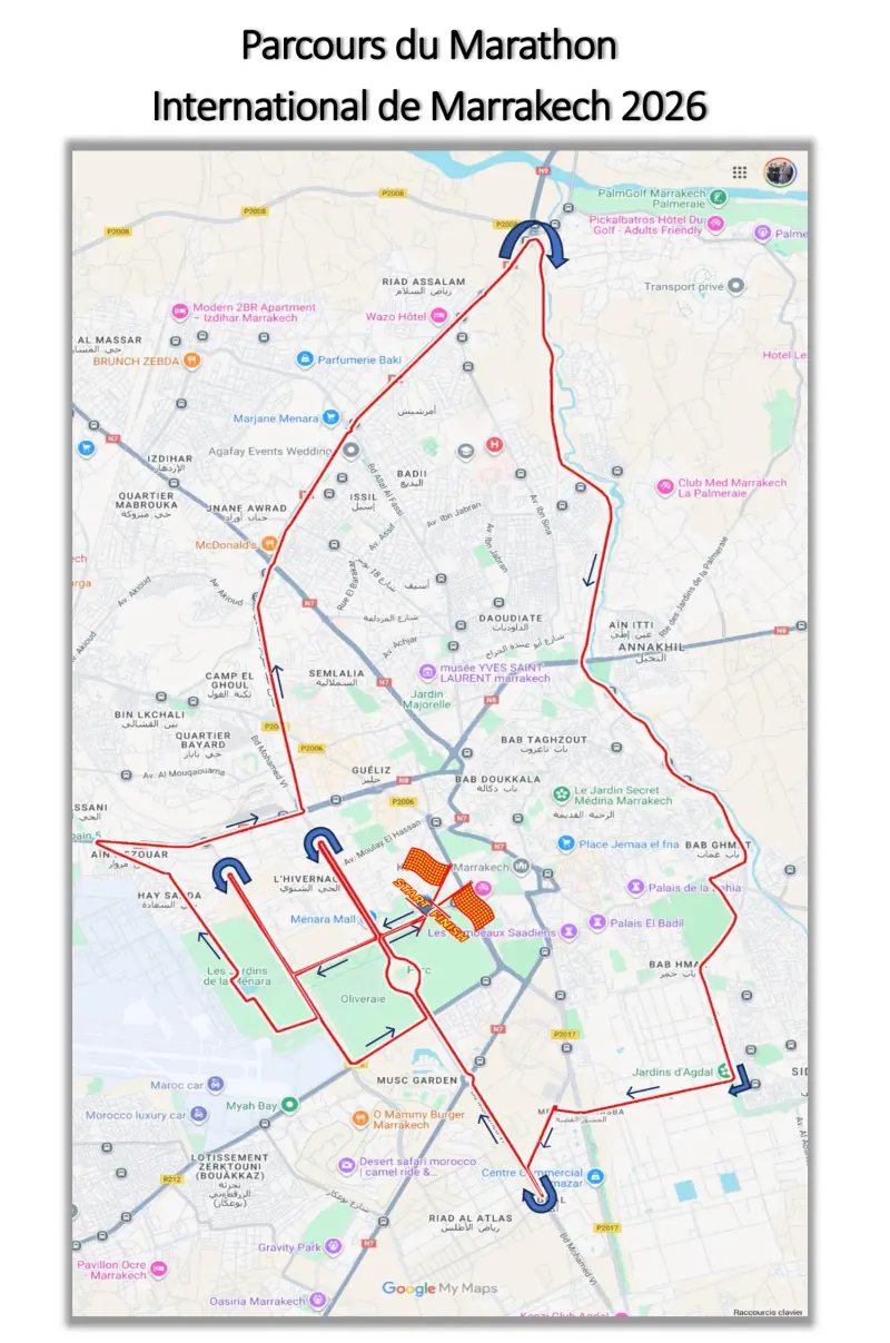 Marathon International Marrakech course map and route