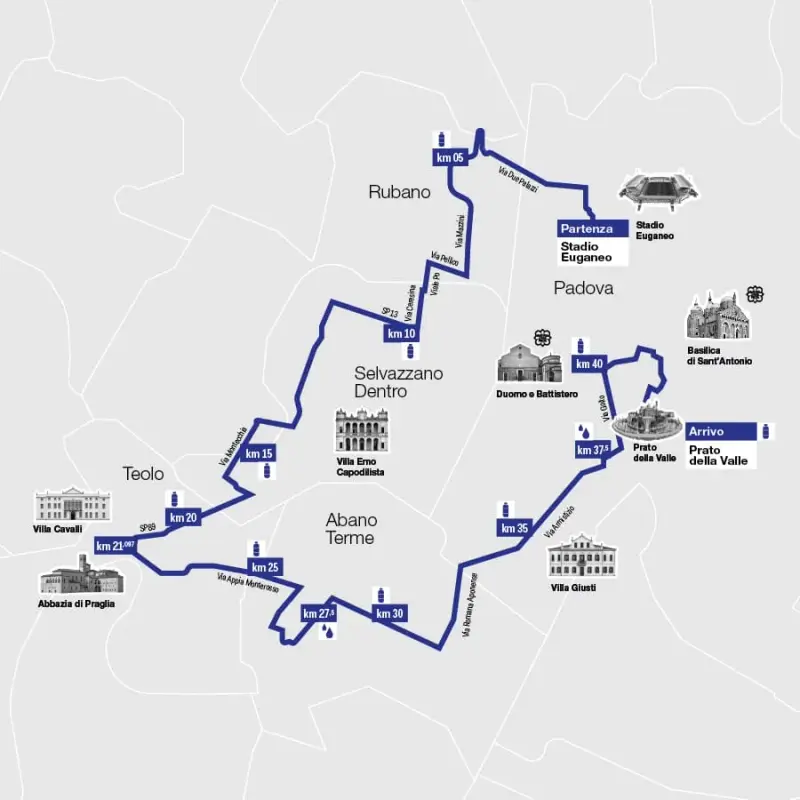 Maratona di Padova course map and route