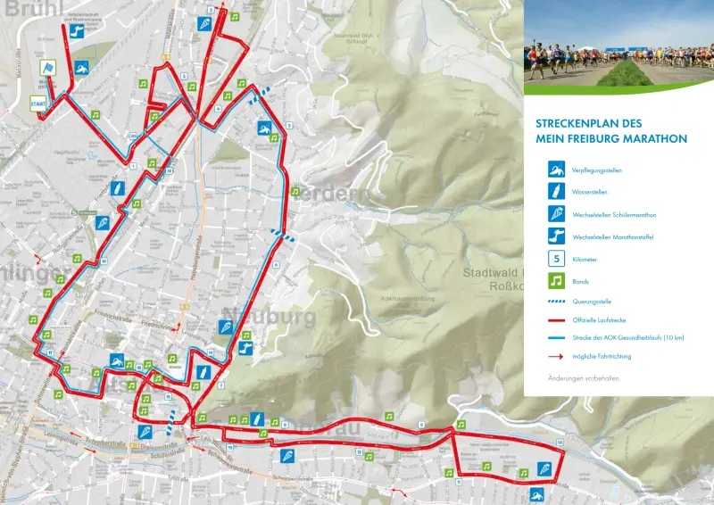 Mein Freiburg Marathon course map and route
