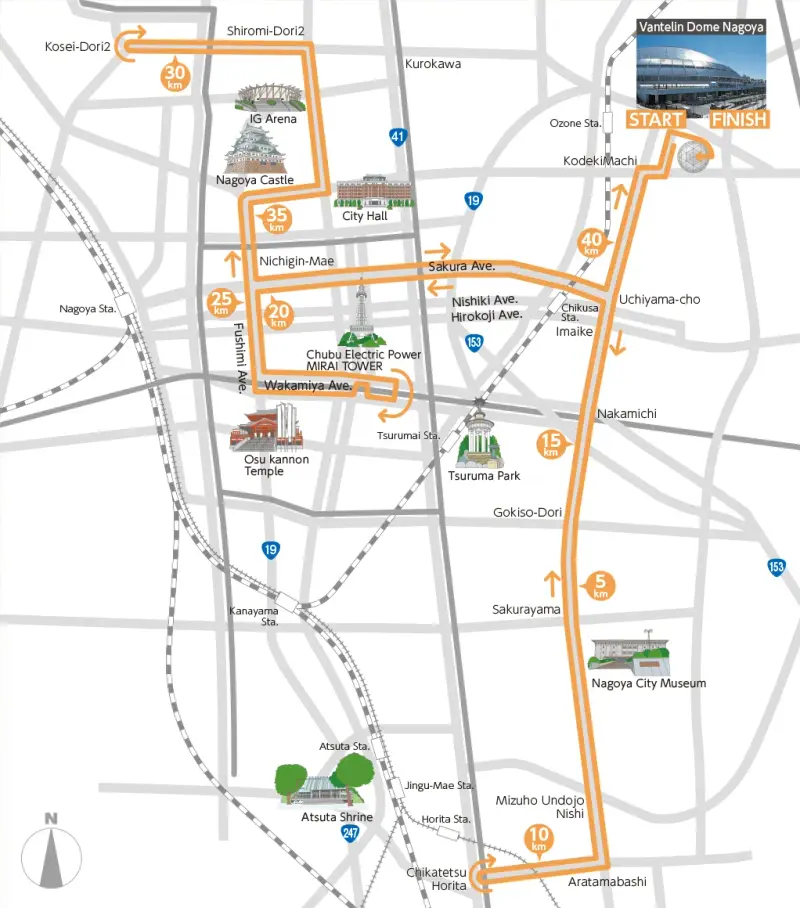 Nagoya Women's Marathon course map and route