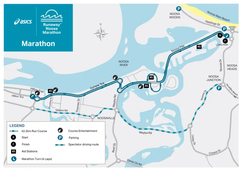Noosa Marathon course map and route