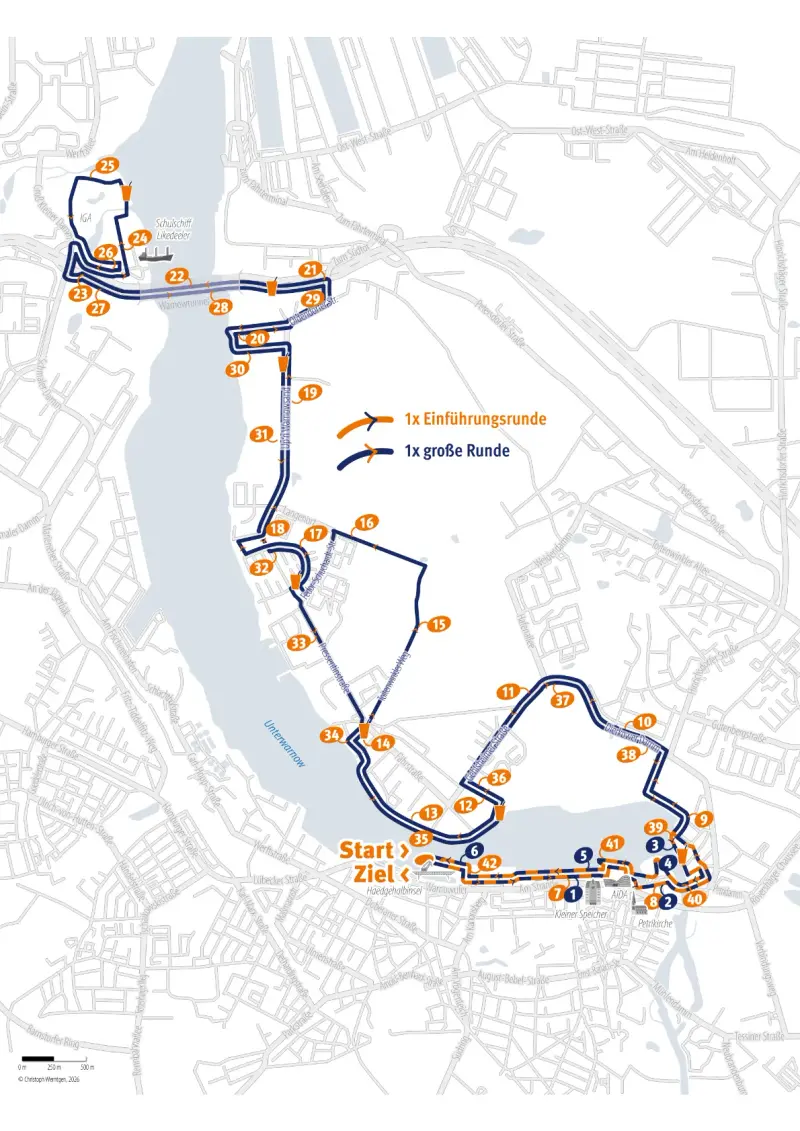 Rostock Marathon course map and route