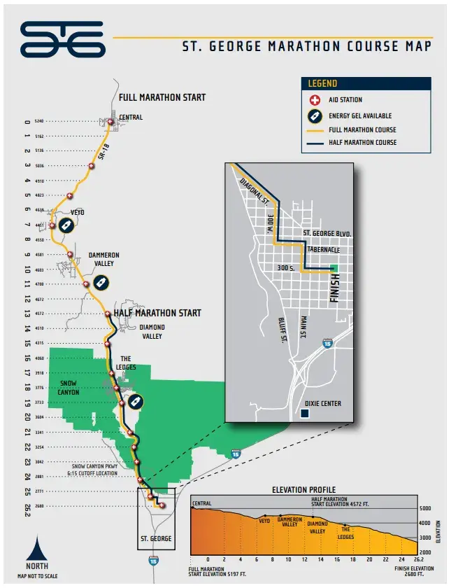 St. George Marathon course map and route