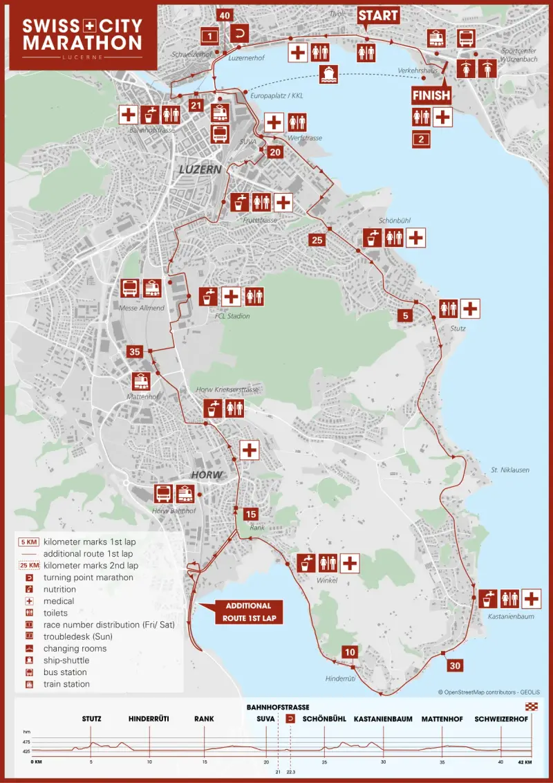 Swiss City Marathon course map and route