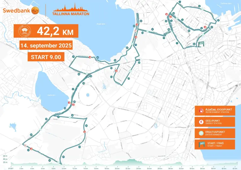 Tallinna Maraton course map and route