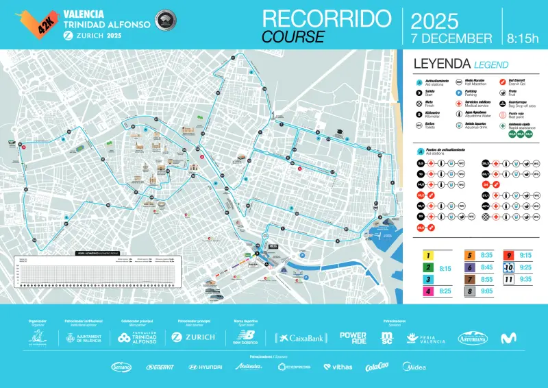 Valencia Marathon course map and route