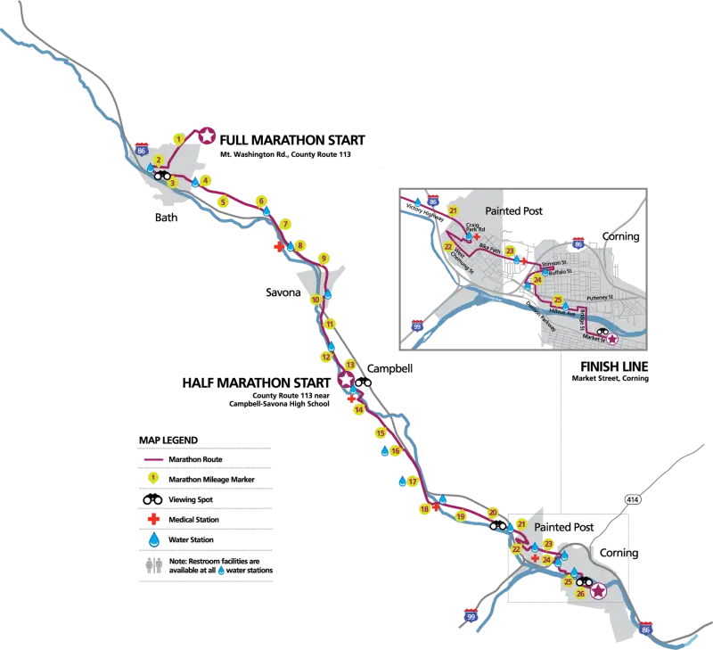 Wineglass Marathon course map and route