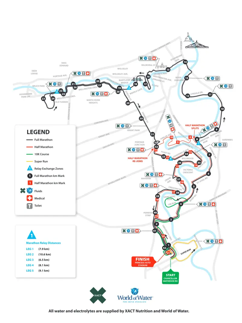 Winnipeg Marathon course map and route