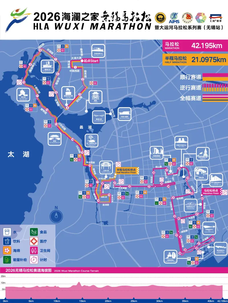 Wuxi Marathon course map and route