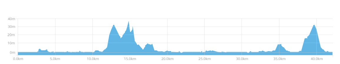 Honolulu Marathon elevation gain chart