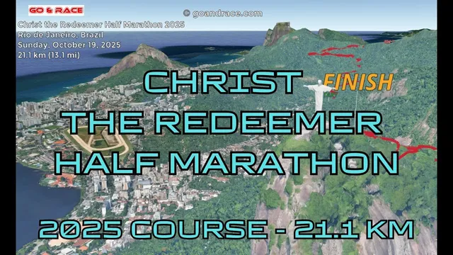 Christ the Redeemer Half Marathon 2025: 3D Video Course Map | 21.1 km - Rio de Janeiro video thumbnail