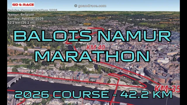 Baloise Namur Marathon 2026: 3D Video Course Map | 42.2 km - Namur video thumbnail