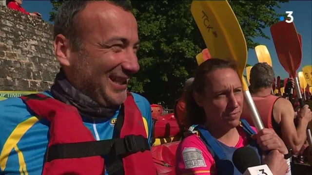 Saumur : Marathon de la Loire 2019, le combiné canoé + course video thumbnail