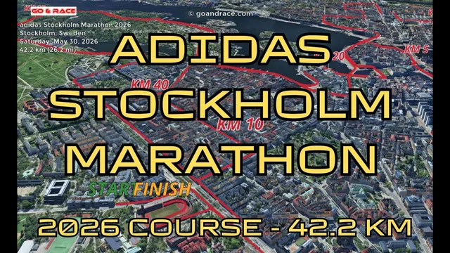 adidas Stockholm Marathon 2026: 3D Video Course Map | 42.2 km - Stockholm video thumbnail