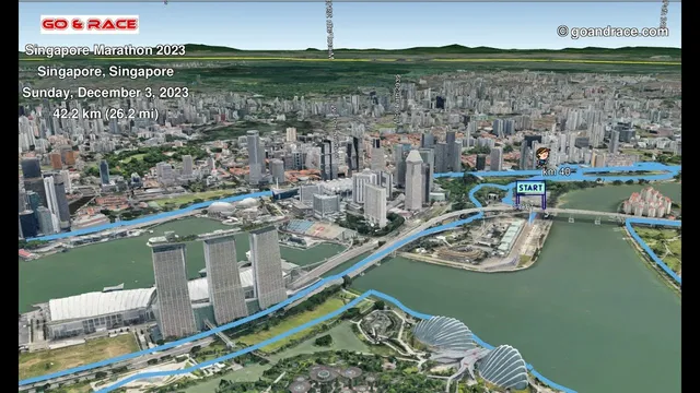 Singapore Marathon 2023: fly over the marathon 3D course map! video thumbnail