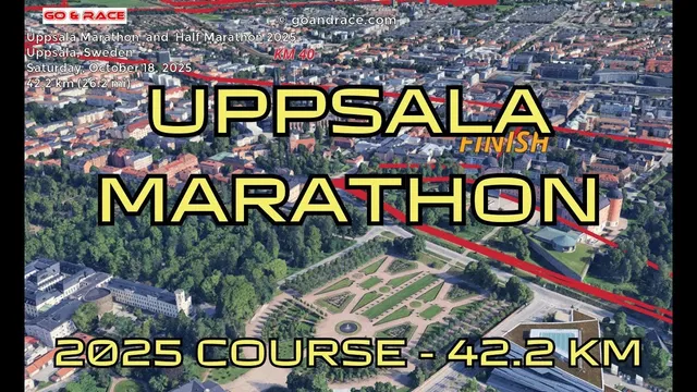 Uppsala Marathon & Half Marathon 2025: 3D Video Course Map | 42.2 km - Uppsala video thumbnail