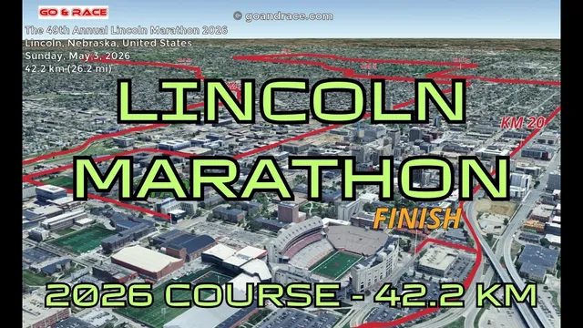The 49th Annual Lincoln Marathon 2026: 3D Video Course Map | 42.2 km - Lincoln video thumbnail